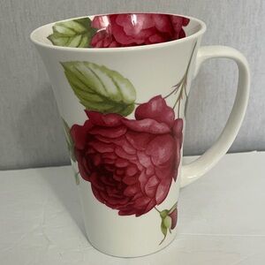 Crown Trent China Floral Red Pink Rose Porcelain Tea Coffee Mug tall